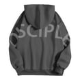 thumbnail image 5 of CAIXIA Womens Hoodies DISCIPLE Hoodie Sweatshirt Men Women Oversized Fashion Letter Printed Streetwear Hooded Pullover with Pocket,Dark Gray, 5 of 6