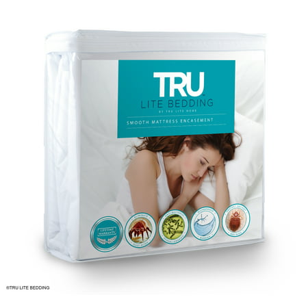 TRU Lite Bed Bug Mattress Cover - 100% Waterproof Zippered Encasement - (Best Bed Bug Proof Encasements)