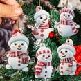 thumbnail image 6 of Snowman Ornaments Set of 2 Snowman Decorations,Christmas Tree Ornament Cute Snowman Ornament,Small Snowman Ornaments Acrylic 2D Pendant, 6 of 9