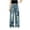 Blue|Star, variant on Wide Leg Denim Pants For Girls Elastic Waist Button Patchwork Jeans Fashion Vintage Casual Baggy Trousers With Pockets (9-10 Years, Black|Heart)