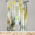 thumbnail image 2 of Ambesonne Yellow Curtains, Watercolor Look Back Branch, Pair of 28"x95", Mustard Blue Grey Khaki, 2 of 2