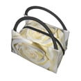 thumbnail image 5 of Vsdgher White Rose Print Insulated Reusable Bags with Sturdy Zipper and Handles, Foldable Totes for Hot or Cold Food Bring or Delivery, 5 of 8