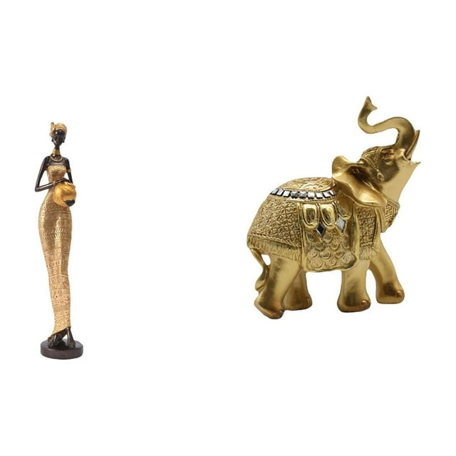 Figura de africano, escultura de mujer, obra de arte, artesanía de resina, estatua tribal de animal, decoración novedosa para el hogar, dormi