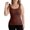Coffee, variant on Stichou Women's Summer Square Neck Tank Tops Workout Cropped Ribbed Camisole Sleeveless Clothes Gray S