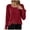 Red, variant on HAiming Women's Ribbed Knit Shirts Solid Color Round Neck Long Sleeve Tops Fall Winter Casual Loose Pullover Blouse