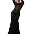 thumbnail image 2 of Elegant Solid Color Sheer Dress for Women, 2 of 9