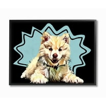 Stupell Industries Happy Japanese Spitz Fluffy Dog Pop Art Pet Designed by Kim Curinga