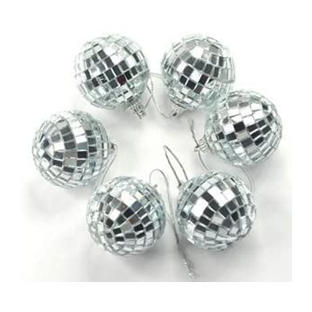 24 piezas de 1,97 pulgadas, bola de discoteca, espejo, fiesta, árbol de Navidad, decoración con correa de sujeción, espejo reflectante brillante, bola de discoteca, para vacaciones, bodas, fiestas, bailes y música, decoración de festivales Zhivalor HMFJ175
