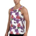 thumbnail image 2 of Gukieu Peonies Print Men's Quick Dry Fitness Vest, Round Neck Sleeveless Fitness Bodybuilding Top-Medium, 2 of 7