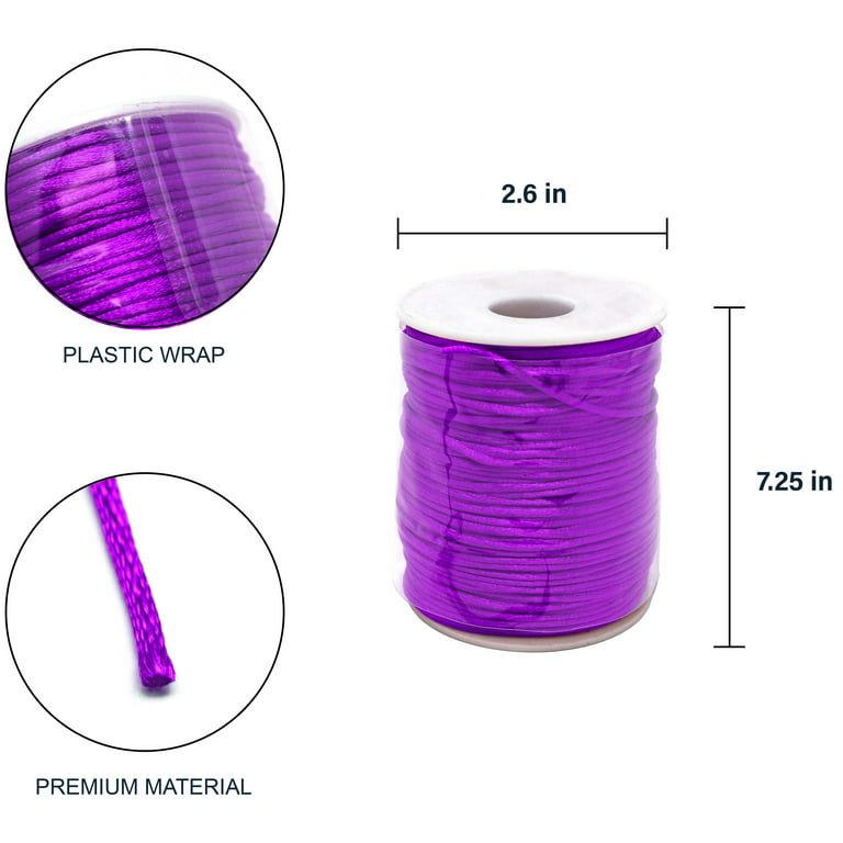 Roll of 2 Silk Cord 3mm Rattail String Beading String Silk Thread for  Hobbyist Jewelry Making DIY Craft Silk Cord for Jewelry Making Silk Cord  for