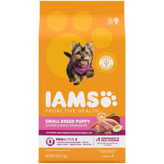 IAMS Proactive Health Healthy Puppy Chicken Recipe Small Breed Dry Puppy Food, 5 Lb Bags