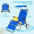 thumbnail image 3 of Slsy 2-in-1 Beach Chair with Wheels, Folding Tanning Lounger with Canopy Shade, Heavy Duty Beach Cart Chair with Integrated Wagon Pull Cart for Pool, Picnic, Backyard & Camping, 3 of 8