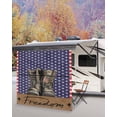 thumbnail image 5 of 4th of July RV Awning Sun Shade Screen 9'X7' American Flag Boots Freedom Mesh Sunscreen Patriotic Stars Stripes Awning Shade Screen with Zipper UV Blocker Completed Kits for RV Motorhome Camper, 5 of 7