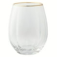 thumbnail image 4 of Thyme & Table 4-Piece Scalloped Stemless Wine Glass Set with Gold Trim, 4 of 6