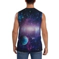 thumbnail image 4 of Lsque Planets Stars And Galaxies1 Print Men's Cotton Blend Sleeveless Muscle Shirts (S-3XL)- Moisture Wicking, Odor Protection, UPF 30+,3X-Large, 4 of 8