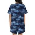 thumbnail image 6 of Daiia Starry Sky Pattern Womens Pajama Sets Short Sleeve Pajamas for Women Sets Soft Lounge Sets Casual Round Neck Sleepwear PJS-, 6 of 7