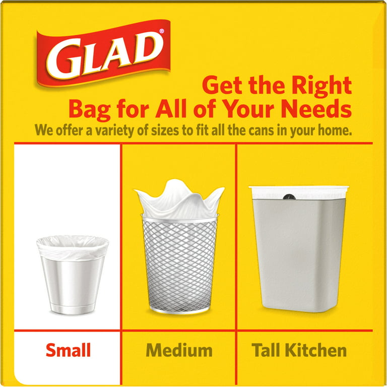 Small 4 Gallon Trash Bags, 100 Count, White, For Office Bedroom