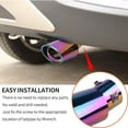 thumbnail image 4 of HUGFEGWE 1.5"-2" Adjustable Inlet Exhaust Tip Universal Stainless Steel Exhaust Muffler Tip Pipe Car Oval Rear Exhaust Curved Tail Pipe Muffler Modification Rainbow Colors CA919-123519, 4 of 7