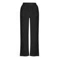 thumbnail image 4 of SYMOID Womens Casual Linen Pants Balloon High Waisted Elastic Waistband Pull On Cropped Wide Leg With Pockets Khaki,Size S, 4 of 5