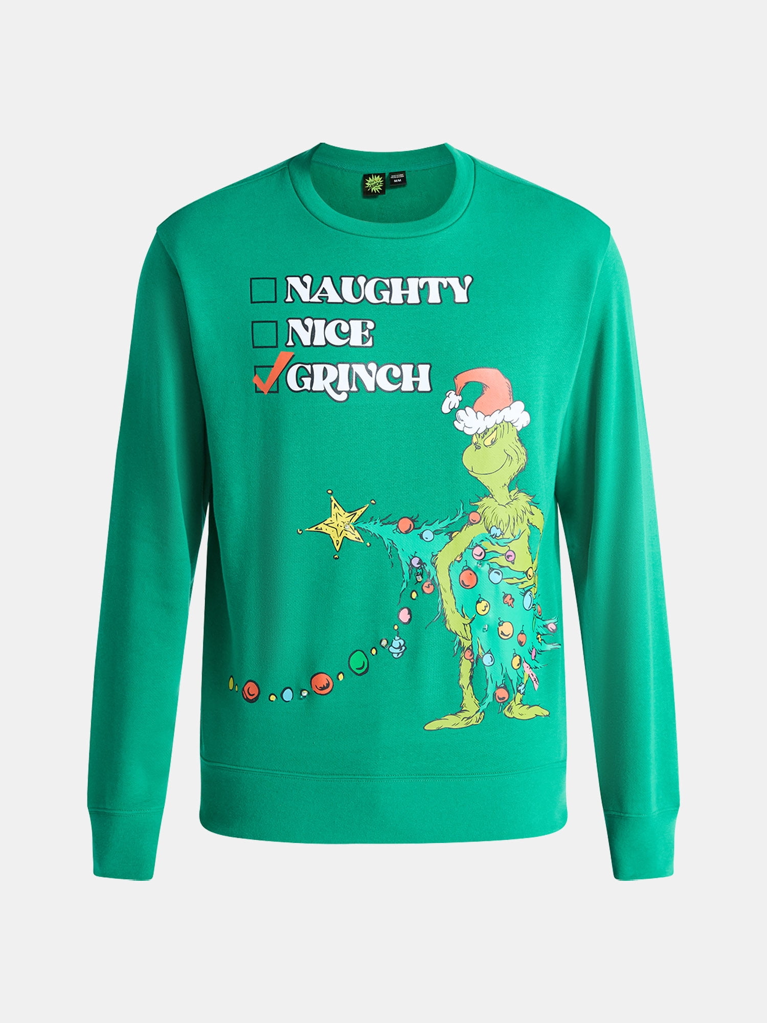 Dr. Seuss The Grinch Men's and Big Men's Graphic Light Up Sweatshirt, Sizes XS-3XL