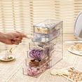 thumbnail image 5 of hkahxbgd Clear Hair Accessory Organizer Box with 6 Drawers  Compact Storage Organization Drawers Set for Cosmetics  Glasses  Stationery  Stackable Storage Containers Box for Bathroom  Clo, 5 of 7