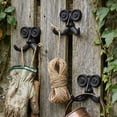 thumbnail image 5 of Fmxomd Cast Iron Hook, Heavy Duty Vintage Cast Iron Hook for Hanging, Art Decorative Antique Beard Shape Wall Hanger with 2 Hooks for Coat, Scarf, Bag, Towel, Key, Cap (1Pcs), 5 of 8