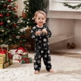 thumbnail image 5 of Yuaguia Family Christmas Matching Pajamas Set, Wish You a Merry Christmas Tree Letter Print Long Sleeve Tops and Black Snowflake Print Pants, Holiday Sleepwear, Baby 9 Months, 5 of 5