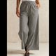 thumbnail image 4 of Pantalones Palazzo de Pierna para Mujer, Cintura Alta, con Cordón, Informales, Holgados, con Bolsillos, para Verano y Otoño. Negro XXL, 4 of 9