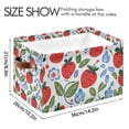 thumbnail image 4 of Yayeee Canvas Storage Basket with Handles for Shelves Fabric Bins Closet Organizer, Vibrant Strawberries, 4 of 8