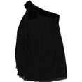 thumbnail image 1 of Ralph Lauren Womens Chiffon Velvet One Shoulder Dress, black, 4, 1 of 2