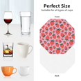 thumbnail image 6 of Vsdgher Cartoon Strawberry Leather Coasters for Drinks, Durable Drink Coasters 4 Set for Tabletop Protection, Luxurious Home Décor and Housewarming Gift ( {designName})Octagon, 6 of 6