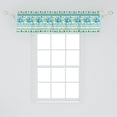 thumbnail image 2 of Ambesonne Aqua and Coral Valance Pack of 2, Striped Jellyfish, 54"X12", Sea Blue and Pastel Yellow, 2 of 3
