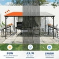 thumbnail image 4 of MEISSALIVVE 12' x 14' Wall Mounted Gazebo, Outdoor BBQ Grill Gazebo with Side Shelf, Lean to Metal Awnings with Sloped Roof, Heavy Duty Pergola for Backyard, Deck, Black, 4 of 11