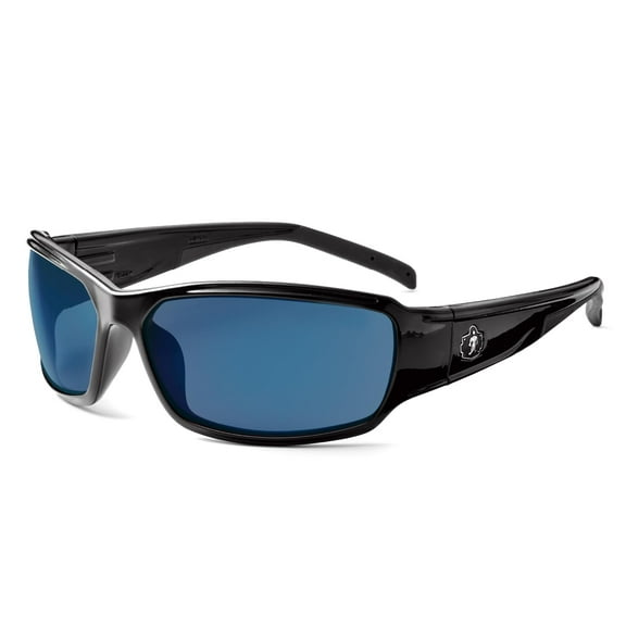 Ergodyne Skullerz Thor Safety Sunglasses - Black Frame, Blue Mirror Lens