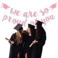 thumbnail image 7 of 2026 Graduation Glitter Banner, "We Are So Proud Of You" Garland with Grad Cap Accents, Class of 2026 Keepsake Banner, Pink Graduation Decor for School, Home, Car & Graduation Celebration Parties, 7 of 7
