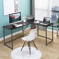 thumbnail image 3 of Patiojoy L Shaped Gaming Desk Corner Computer Desk Workstation for Home Office Black, 3 of 5