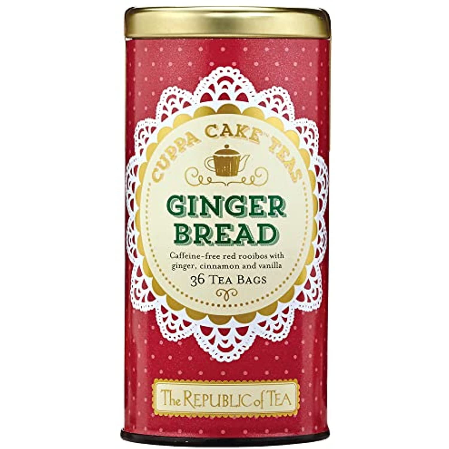 The Republic Of Tea Gingerbread Cuppa Cake Red Tea, 36 Count