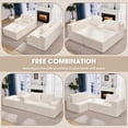 thumbnail image 3 of Modular Sectional Sofa Couches L-Shape Couch 3 Seat Modular Sofa Memory Foam Sectional Couches for Living Room, Cloud Couch with Oversized Chaise (White, Stripe (Left Facing Chaise)), 3 of 9