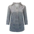 thumbnail image 5 of gakvbuo 3/4 Length Sleeve Shirts Womens Tops Collared V Neck Casual Plus Size Tunic Tops To Wear With Leggings Loose Shirt Work Business Blouses For Women, 5 of 6