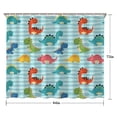 thumbnail image 5 of Blue Stripes Dinosaurs Pattern Shower Curtain 84"x72" ,Bathroom Decorative Shower Curtains Set with 12 Hooks,Modern Waterproof Washable Shower Curtain, 5 of 6