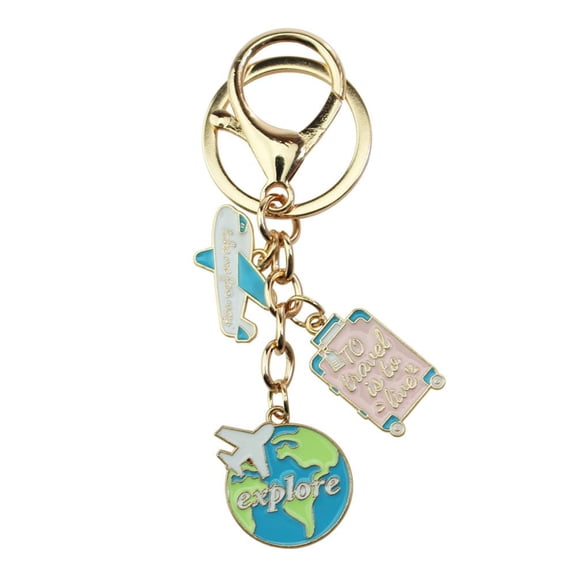 Jet Set Enamel Keychain - Motivational Quote Keyring for Luggage, Bags & Travel Gifts