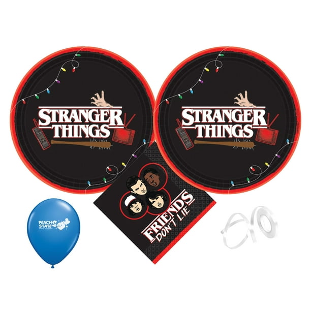 Stranger Things Party Supply Set with Paper Plates and Napkins for 16