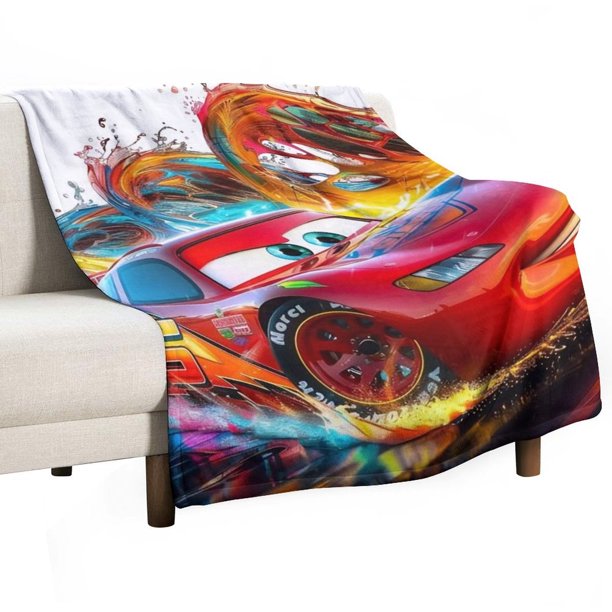 Manta de Lightning McQueen, manta de tela de superficie vertical súper suave de varios tamaños, acogedora y cálida, adecuada para cama, sofá, campamento, viajes, para todas las estaciones, liviana y