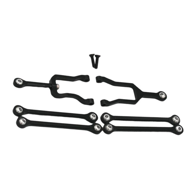 Paquete de 6 enlaces de servo Sunnimix de aleación de aluminio para 4X4 1:18 RC modelo accesorio Negro varilla de enlace del coche rc