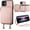Rose Gold, variant on RFID Blocking Wallet Case for iPhone 11, Adjustable Crossbody Zipper Purse Case Card Holder with Kickstand Detachable Wrist Strap, PU Leather Flip Folio Case 6.1 Inch (Black)