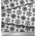 thumbnail image 3 of Soimoi polyester Crepe Fabric Snow Flakes Floral Fabric Prints By Yard 42 Inch Wide, 3 of 3