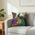 thumbnail image 5 of Fasiaou 2D Peacock Embroidered-Style Cushion Cover with Vintage Three-Dimensional Print for Sofa and Home Decorative Pillow,B, 5 of 6