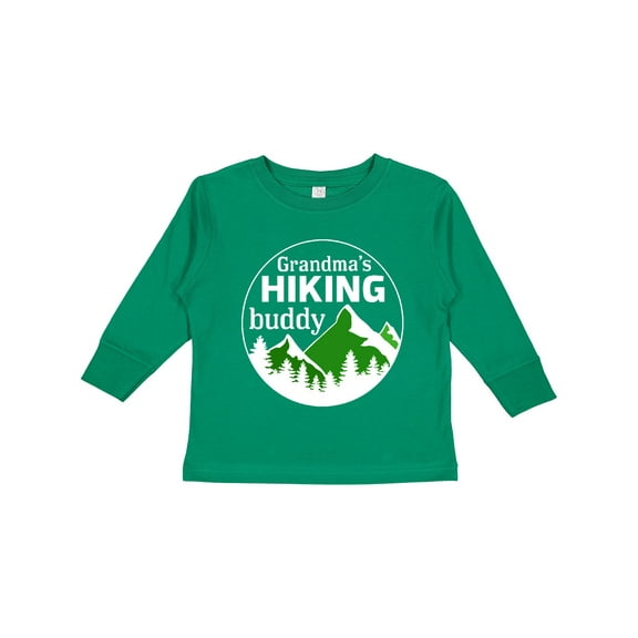 Inktastic Grandma's Hiking Buddy with Mountains and Trees Boys or Girls Long Sleeve Toddler T-Shirt