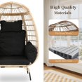 thumbnail image 4 of YRLLENSDAN Oval Patio Egg Chair Outdoor, Oversized Rattan Chairs with Cushions, Wicker Egg Chair Indoor with Armrests for Balconies, Courtyards and Gardens, Black, 4 of 7