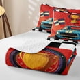 thumbnail image 4 of Erosebridal Blue Racing Car Quilt King for Boys,Extreme Sport Checkered Flag King Coverlet Set Teens, 4 of 7